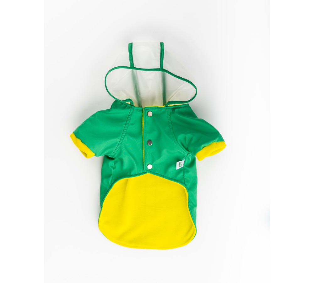 ŞEFFAF KAPÜŞONLU YAĞMURLUK YEŞİL